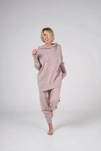Knitt suit with hoodie | Powder color