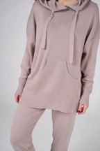Knitt suit with hoodie | Powder color