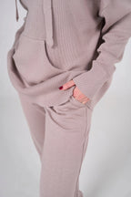 Knitt suit with hoodie | Powder color