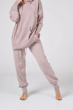 Knitt suit with hoodie | Powder color