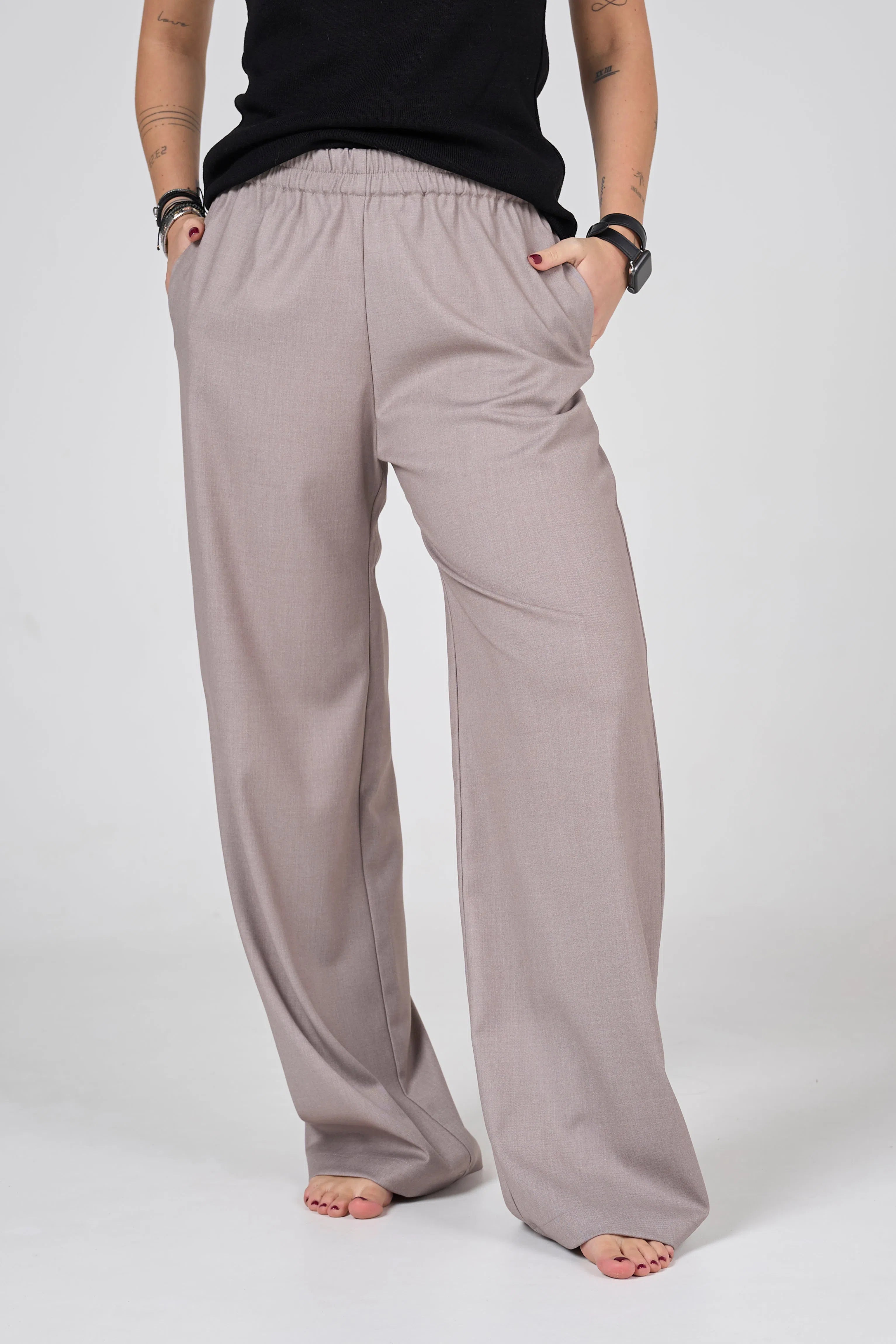 Wool pants | Taupe