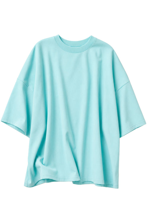 A light mint green oversized short-sleeve t-shirt with a crew neck, displayed flat against a plain white background.