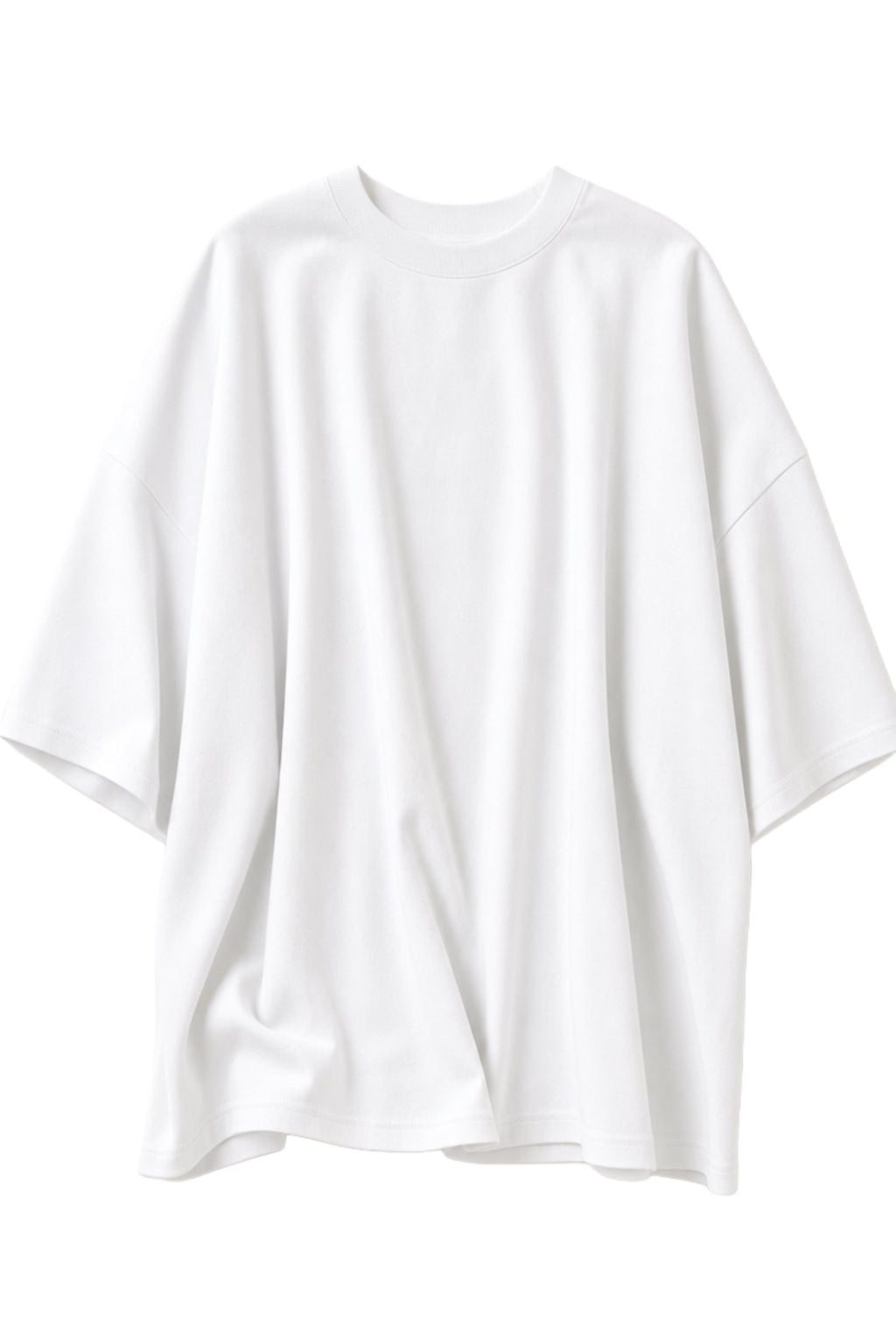 A white oversized short-sleeve t-shirt with a relaxed fit, displayed against a clean white background.
