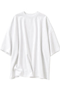 A white oversized short-sleeve t-shirt with a relaxed fit, displayed against a clean white background.