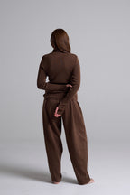 Chocolate Melange knitted set - back view