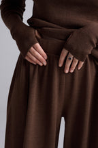 Chocolate Melange knitted set - waist detail
