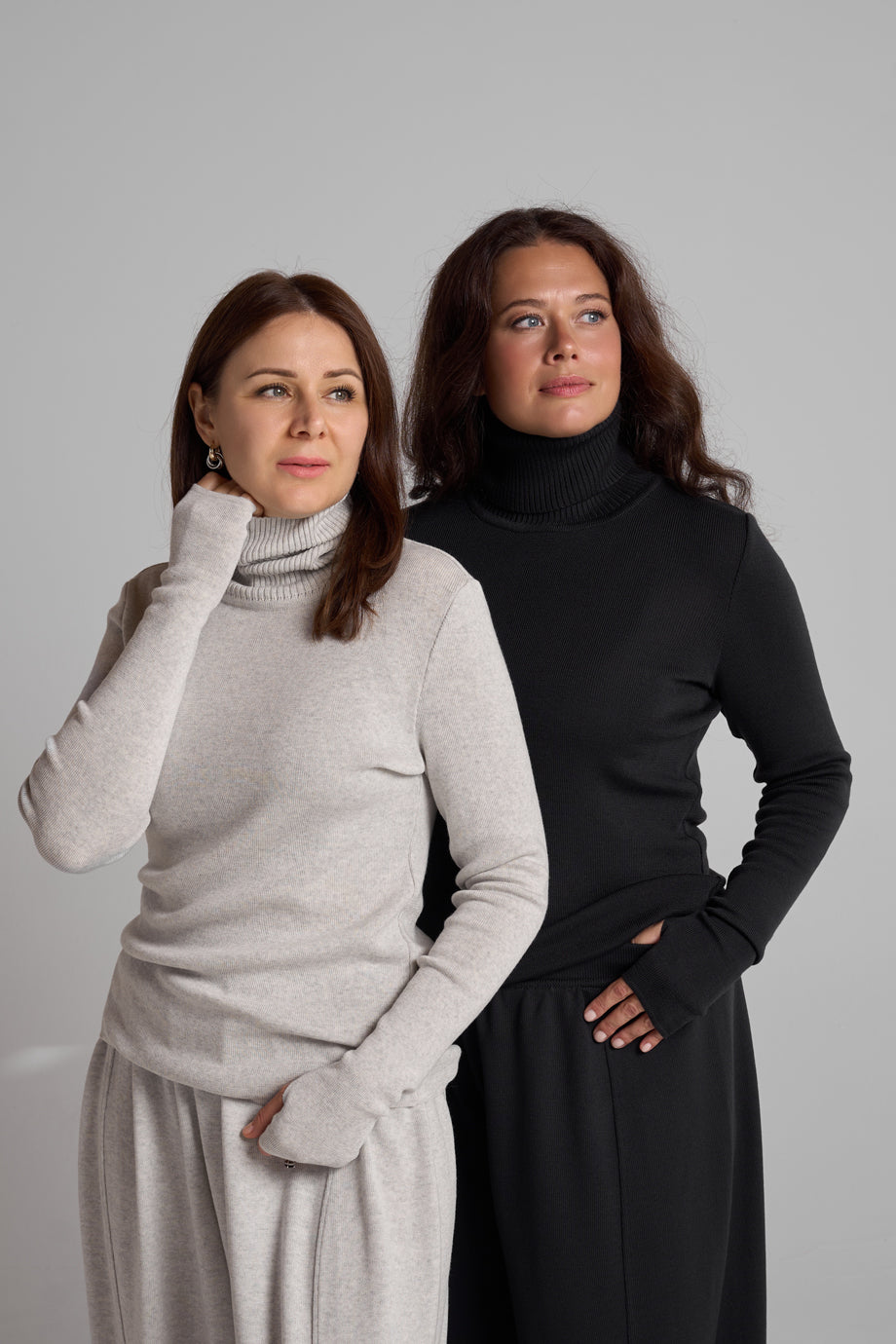 Super Grey Melange knitted set - two models