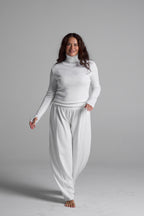 White knitted set - long sleeve front