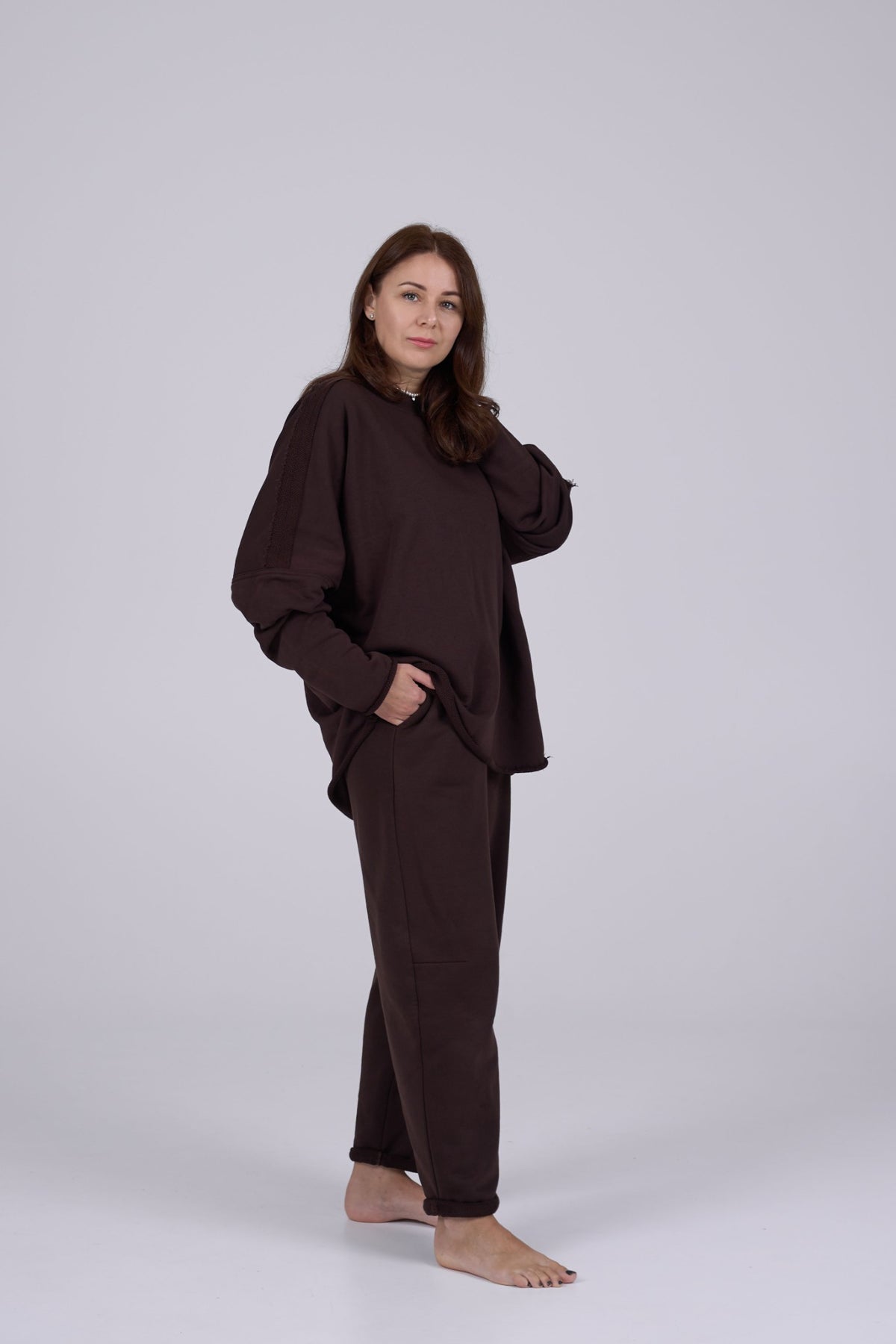 NADA cotton suit in Coffee