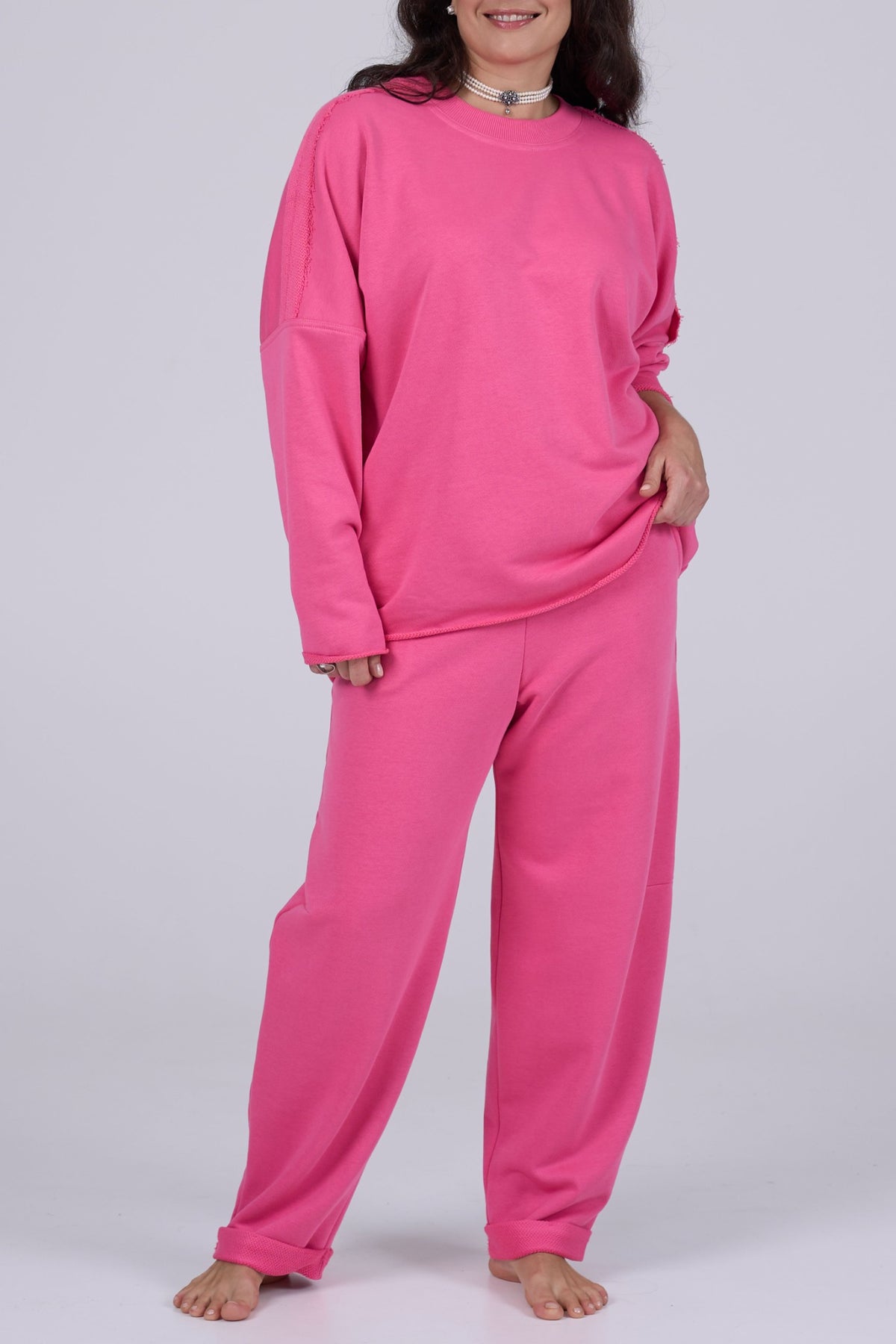 NADA cotton suit in Pink Flamingo