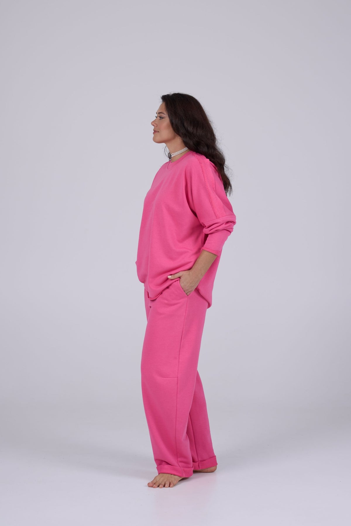 NADA cotton suit in Pink Flamingo