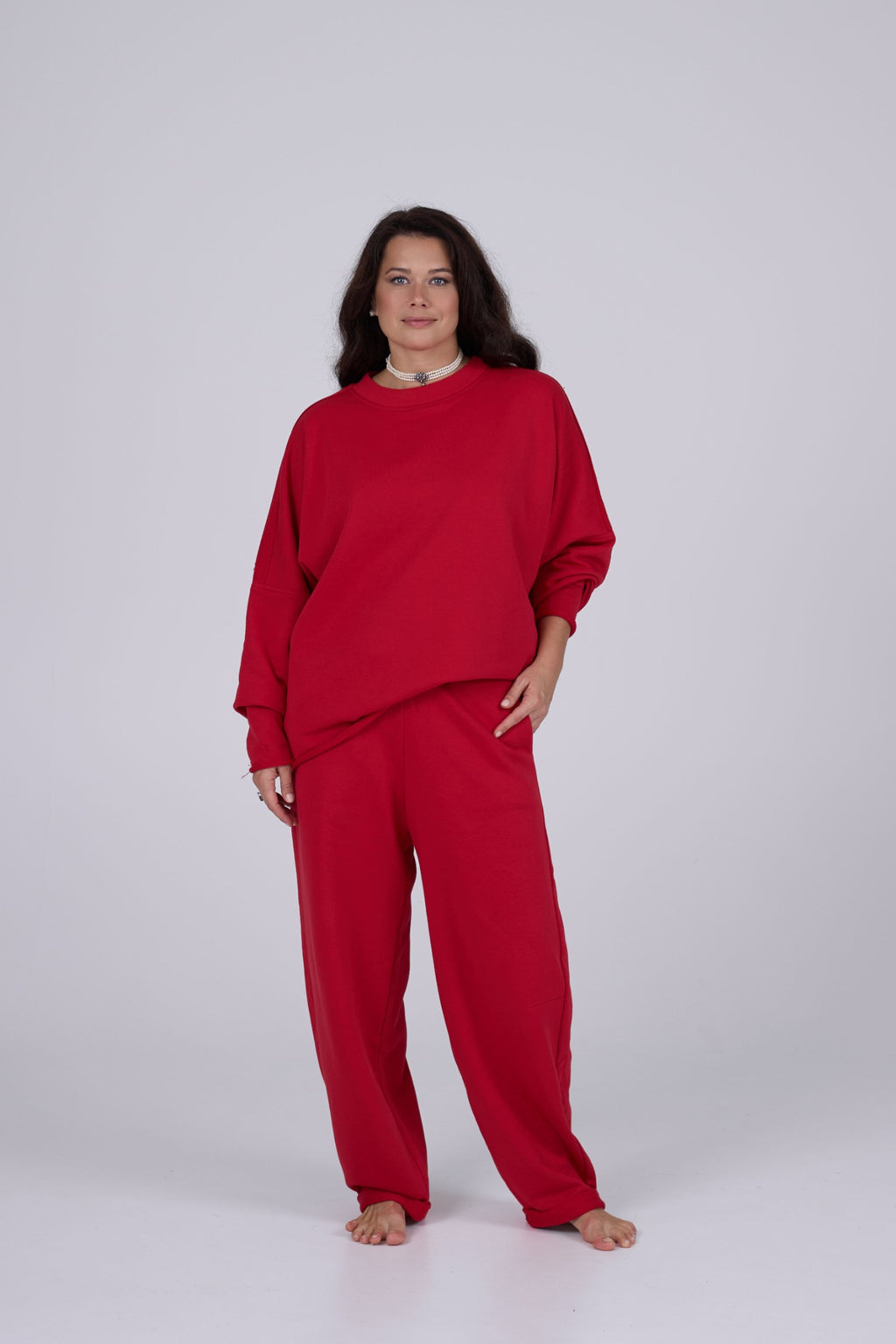 NADA cotton suit in Red