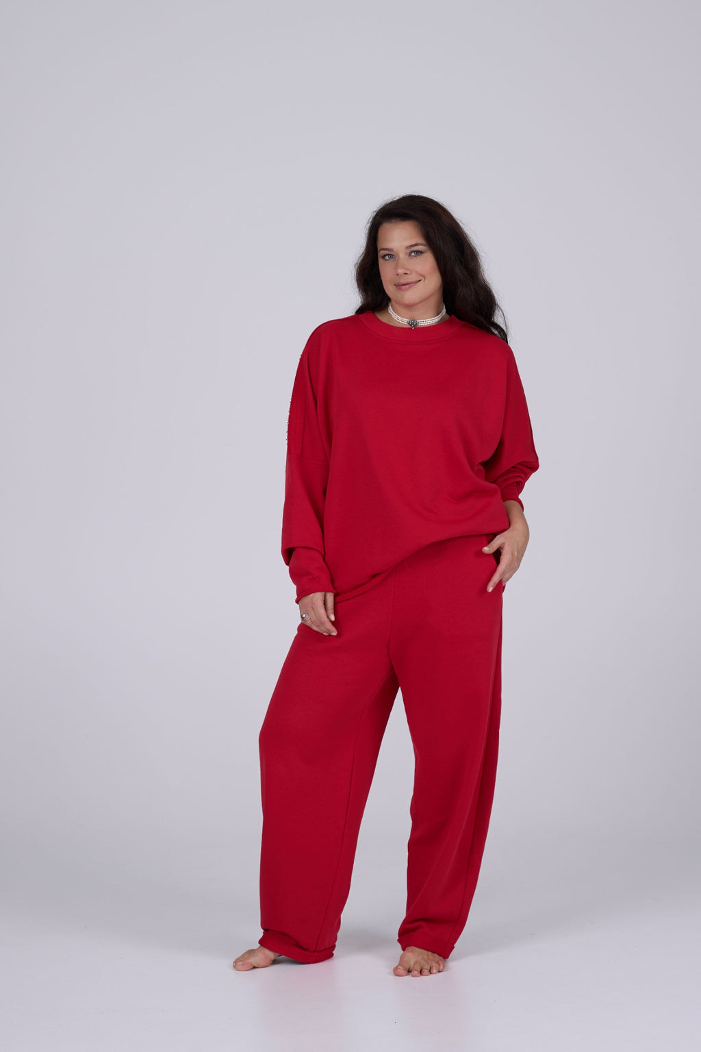 NADA cotton suit in Red