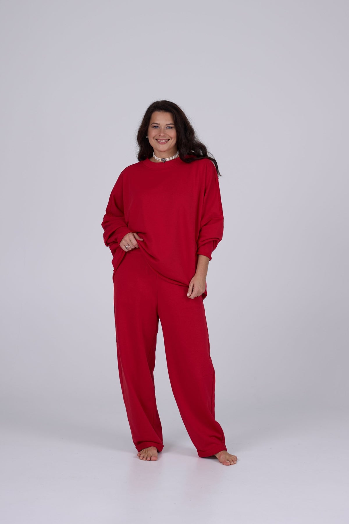 NADA cotton suit in Red