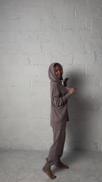 Knitt suit with hoodie | Powder color