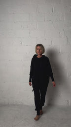 Knitt suit with hoodie | Black color