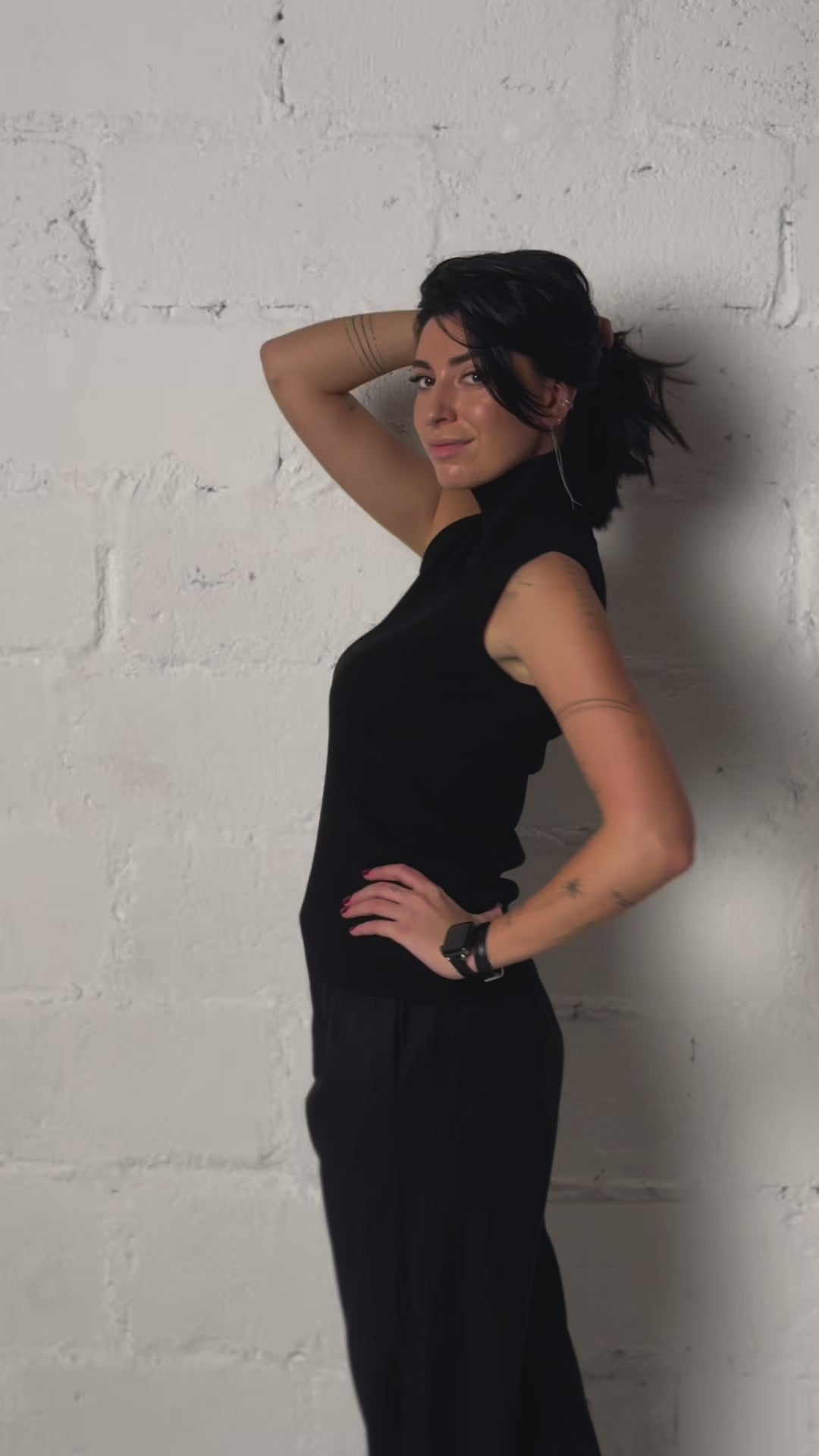 Knitted Top | Black color